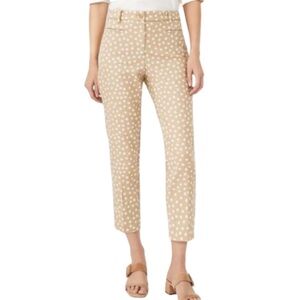 NWT Ann Taylor The Dot Mocha & White Basketweave Crop Pant